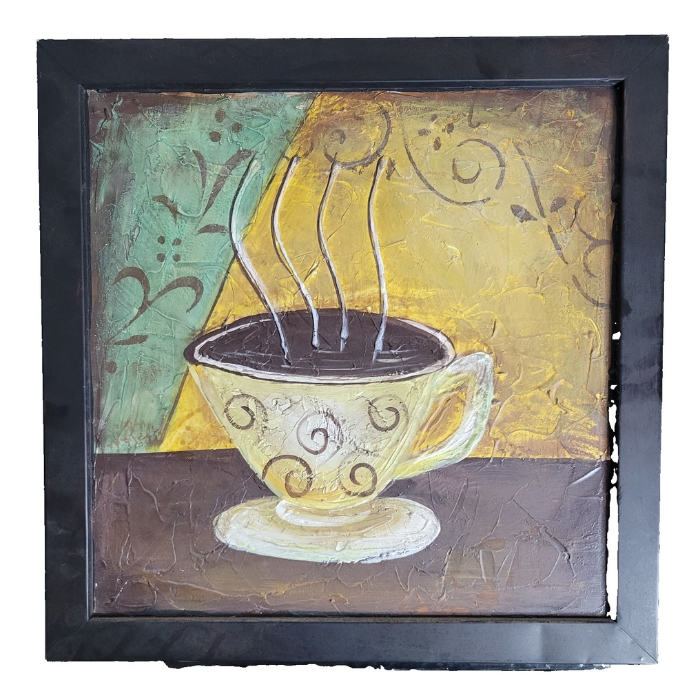 Cup of Coffee Metal Painting wall art hanging